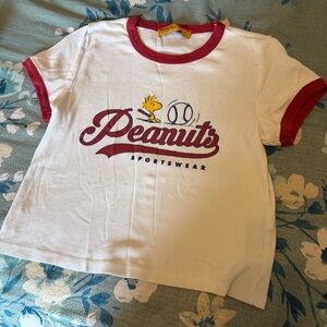 Pull&Bear  White and Red Peanuts T-Shirt
